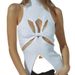 European And American Sexy Irregular Sleeveless Hollowed-out Twisted Knitted Vest For Women, Fashionable Semi-high_ecoleips.com