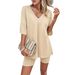 DiYun Women's Clothing Foreign Trade 2024 Spring/Summer Elegant Fashionable V-Neck Top Set_ecoleips.com
