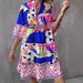 Women's Clothing New Pleated Sleeves Printed Trumpet Sleeves Ruffled Hem_ecoleips.com