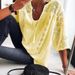 Spring New Women's Lace Hollow Out Patchwork U Neck Three Quarter Sleeve T Shirt Top_ecoleips.com
