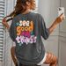 Women's Oversized Back Print T-Shirt Casual Streetwear Minimalist Design Breathable Everyday Wear_ecoleips.com