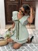 Summer New Women's V Neck Ruffle Flutter Sleeve Dress Clothing For Ladies_ecoleips.com