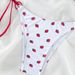 Strawberry Print Bikini Set for Women Adjustable Triangle Top And Tied Bottoms Cute Swimwear for Beach Pool Party Summer Vacation_ecoleips.com