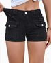 Summer New Denim Stretch Women's Multi-pocket Denim Shorts_ecoleips.com