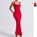 Foreign Trade European And American Style Women's Summer 2025 New Sexy Square Neck Slimming Solid Color Long Dress_ecoleips.com