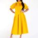 Women's Clothing Spring And Summer Temperament Puff Sleeve Solid Color Design Waist Strap Long Skirt_ecoleips.com