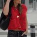 Women's Clothing Autumn And Winter V Neck Pocket Three Button Sleeveless Cardigan Knitted Vest_ecoleips.com