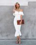 Women's Clothing Ruffled One Shoulder Evening Dress New_ecoleips.com
