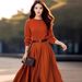 Fall 2026 New Pumpkin Orange Knitted Dress, Stunning Little Dress With A High-end Waist-cinching, Slimming French-style_ecoleips.com