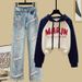 Streetwear Essentials Set – Drop-Shoulder Color-Block Hoodie With Star-Embroidered Wide-Leg Jeans (S-XXL, 9 Color Options, Unisex Urban Style)_ecoleips.com