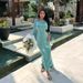 Spring And Summer New Women's Clothing Gentle Large Cuffs Round Neck Loose Casual Large Size Dress_ecoleips.com