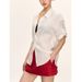 Women's Summer Linen Short-sleeve Shirt Top, French Style, High-end, Loose, White, Trendy Blouse_ecoleips.com