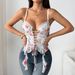 Cross-border Summer Fresh And Sweet Floral Print Cross-tie Underwire Slim-fit French Sexy Camisole 881807_ecoleips.com
