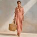 Women's Striped Button Down Shirt Maxi Dress – Loose Fit Casual Beach Resort Gown For Summer 2026_ecoleips.com