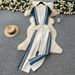 Women's Clothing Tops High Waist Denim Stitching Wide Leg Straight Trousers Casual Suits_ecoleips.com