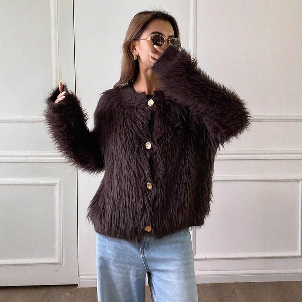Women's Clothing Sweater Cardigan Chic Coat Loose Luxury Faux Mink Knit Cardigan Women's Cozy Fluffy Oversized Chic Sweater Coat Winter Fall Fashion_ecoleips.com
