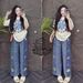 Women's Fashionable Two Piece Set Summer Style Loose Fit Floral Print Short Sleeved Top Milk Silk Wide Leg Pants Casual Slimming_ecoleips.com