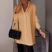 Women's Clothing Loose Fit Shirt Plus Size Blouse Elegant Fashion Polyester Spring Autumn Clothing_ecoleips.com