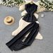 Women's Clothing Elegant Red Ribbon Slimming Dress For Women Sophisticated High-End Tailored Collar Spring Commuting Stylish Set_ecoleips.com
