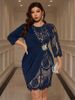 Plus Size Simple Elegant Lace Women's Dress_ecoleips.com