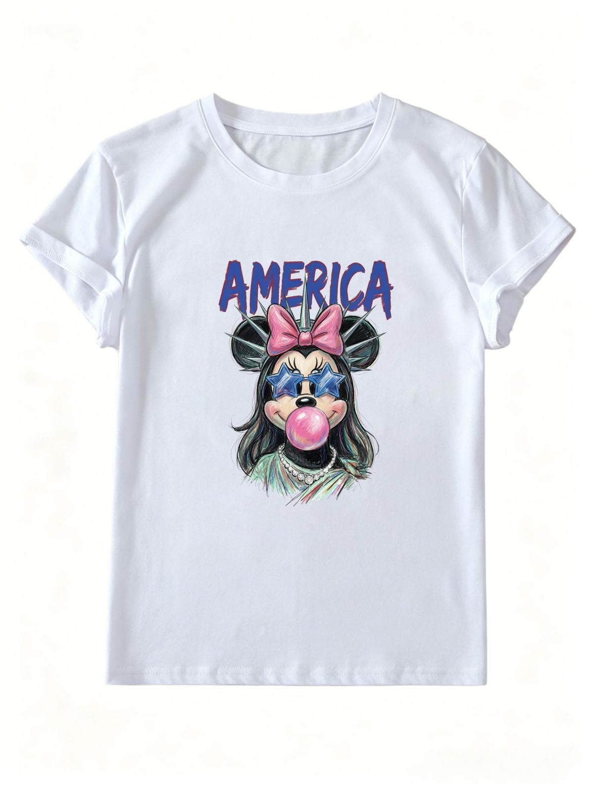 Teen Girls Y2K Coquette Graphic T Shirt Retro Vintage Cartoon Print Short Sleeve Crew Neck Summer Streetwear Tee For Young Women_ecoleips.com