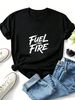 Women's Short-sleeved T-shirt With A "Full Power" Graphic Design, Perfect For Summer Casual And Stylish Streetwear._ecoleips.com