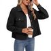 Women's Casual Button Cropped Jacket Top Corduroy Fashion European American Style Short Lightweight Coats_ecoleips.com