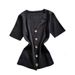 Elegant V-Neck Knit Top For Women – Breathable Summer Pullover With Single Button Detail_ecoleips.com