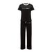 Women's Clothing Women's Summer Two Piece Set Short Sleeved T-Shirt And Casual Pants Loose Fit Style Printed_ecoleips.com
