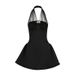 AD307 Cross-border French Backless Halter For Women, Summer Sexy Waist-Cinching Elegant Puffy Dress_ecoleips.com