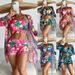 Women's Clothing Swimsuit Split Three Piece Boxer Shorts Printed Net Celebrity Conservative_ecoleips.com