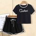 Women's Clothing Short Sleeved Short Top T Shirt Casual Sports Shorts Two Piece Suit For Women_ecoleips.com