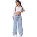 Cross-border Bestseller Джинсы Women's Jeans In Sweet Spicy Style, High-waisted Straight-leg Pants, Loose And_ecoleips.com