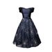 Women's Clothing Navy Blue One Shoulder Performance Costume With Straps And Mesh Style Summer Fashion Medium Length Puffy Skirt Small Dress_ecoleips.com
