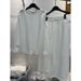 High-End European Goods 2025 Summer New Round Neck Vest Ruffled Blouse Half Skirt Linen Casual Set For Women_ecoleips.com