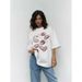 Summer New Niche Unique Design Printed Cotton Round Neck T-Shirt For Women Loose Versatile Casual Top Trendy Ins_ecoleips.com