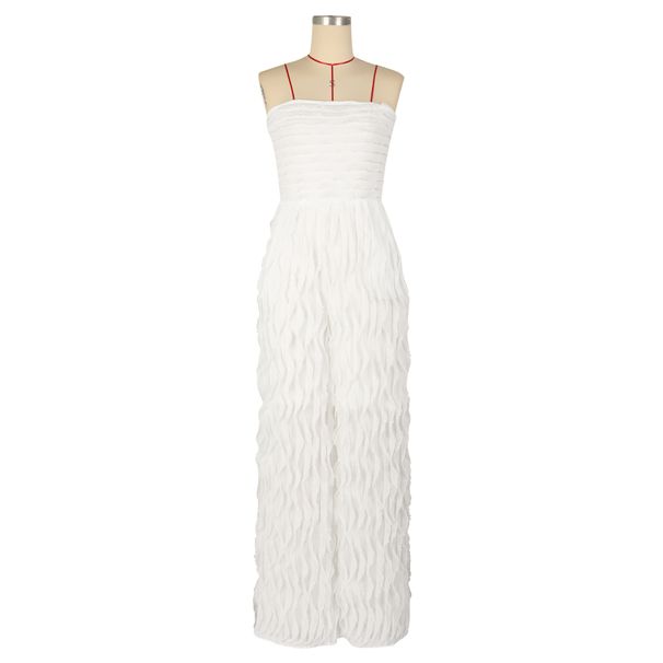 K Women's Jumpsuit High Waist Sexy Strapless Sleeveless Wide Leg Casual Vacation Party_ecoleips.com