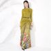Verve Pleated High-End Round Neck Irregular Pullover Top For Women With Butterfly Print And Floor-Length Skirt Two-Piece Set_ecoleips.com