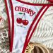 Women's Cherry Print Bikini Set – Adjustable Ties & Ruffled Apron Style Swimwear, Quick-Dry Polyester (8 Colors, S-Xl)_ecoleips.com