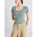Women's Slim Fit Short Sleeve T-Shirt Padded Bra Integrated Cup Comfortable Casual Top Fashionable Spring Summer New Arrival_ecoleips.com