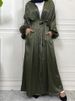 Muslim Women's Abayas Satin Evening Dresses Islamic Clothing Turkish Dresses Modesty Robe Moroccan Caftan Evening 2024 Wedding_ecoleips.com