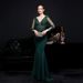 Women's Clothing Diamond Toasting Dress Bride Long Long Sleeve Thank You Party Fishtail Evening Dress_ecoleips.com