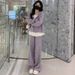 6493 Casual Sports For Women 2025 Korean Version Loose Design Hooded Sweatshirt Two-Piece Set_ecoleips.com