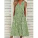 2023 European And American Women's Summer Digital Print V-Neck Floral Long Loose Sleeveless Dress_ecoleips.com
