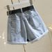 High Waisted Denim Shorts for Women Loose Fit Slimming Roll Hem Wide Leg a Line Hot Pants Korean Style Summer 2020 Trendy_ecoleips.com