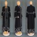 9007 Muslim Abaya Arab Kaftan Plus Size Women's Dress With Flared Long Sleeves_ecoleips.com