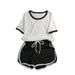 Women's Clothing Women's Ice Silk Breathable Suit Set Color Blocked Short Sleeve T-Shirt And Comfortable Shorts Spring Summer Autumn New Style_ecoleips.com