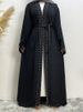 Latest Muslim Abayas For Women Islamic Fashion Pearls Kimono Robe Modest Dress Long Elegant Cardigans Clothing Front Open Abaya_ecoleips.com