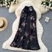 Women's Clothing Light Mature Style High Grade Hot Stamping Print Fishtail Skirt Female Summer High Waist Slim Satin Hip Covering Midi Skirt_ecoleips.com