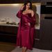 Women’s Clothing Long Suspender Dress Long Nightgown Suit Ladies Large Size Sexy Comfortable Long Sleeve Home Clothes_ecoleips.com